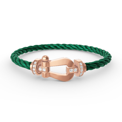 [Royal&Vicky]FORCE LARGE HORSESHOE HALF DIAMOND BRACELET ROSE GOLD