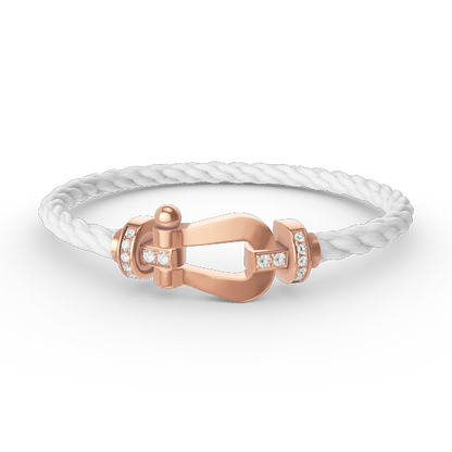[Royal&Vicky]FORCE LARGE HORSESHOE HALF DIAMOND BRACELET ROSE GOLD
