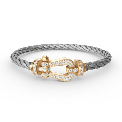 [Royal&Vicky]FORCE LARGE HORSESHOE FULL DIAMOND BRACELET GOLD