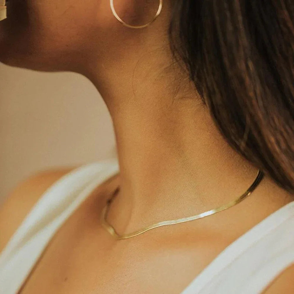[Royal&Vicky]Elizabeth Gold Herringbone Necklace