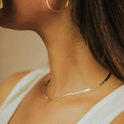[Royal&Vicky]Elizabeth Gold Herringbone Necklace