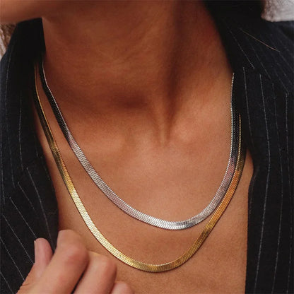 [Royal&Vicky]Elizabeth Gold Herringbone Necklace
