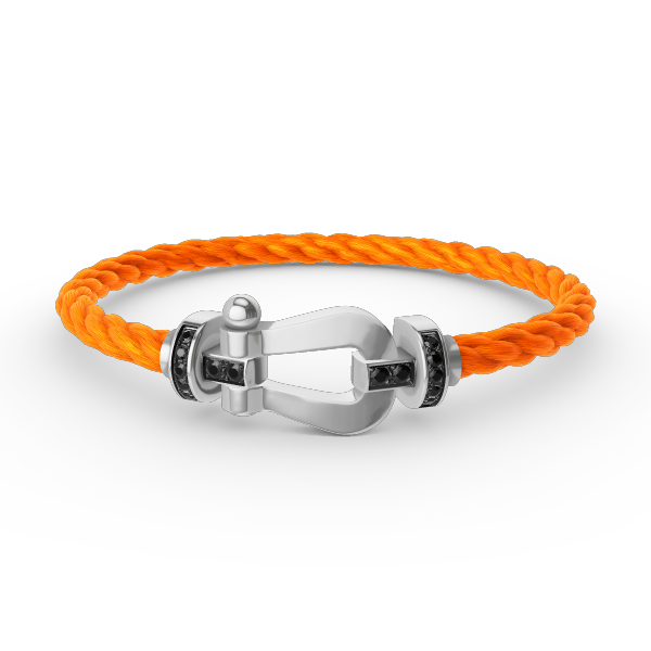 [Royal&Vicky]FORCE LARGE HORSESHOE BLACK DIAMOND BRACELET SILVER