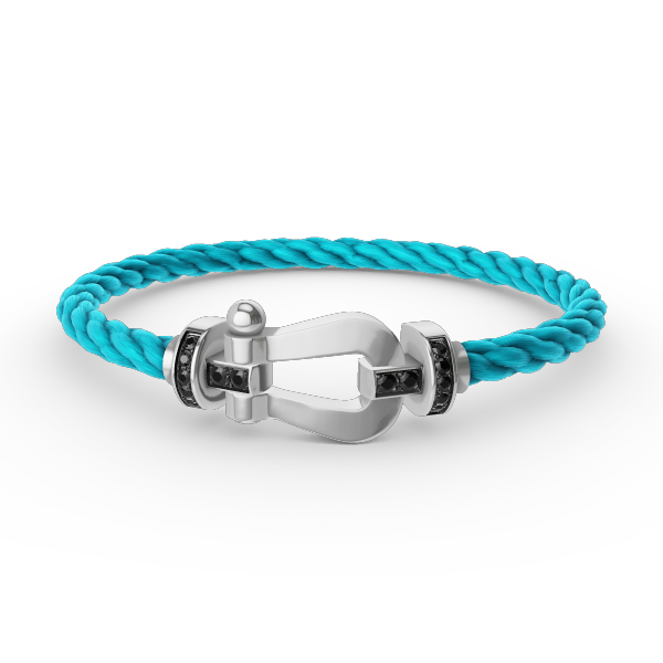 [Royal&Vicky]FORCE LARGE HORSESHOE BLACK DIAMOND BRACELET SILVER