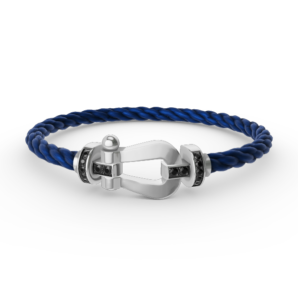 [Royal&Vicky]FORCE LARGE HORSESHOE BLACK DIAMOND BRACELET SILVER
