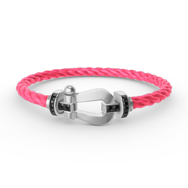 [Royal&Vicky]FORCE LARGE HORSESHOE BLACK DIAMOND BRACELET SILVER