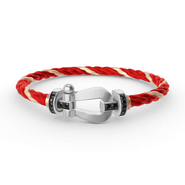 [Royal&Vicky]FORCE LARGE HORSESHOE BLACK DIAMOND BRACELET SILVER