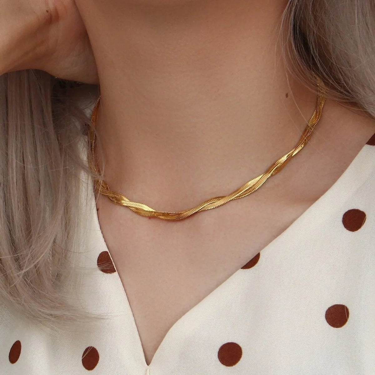[Royal&Vicky]Lysa Twisted Chain Necklace