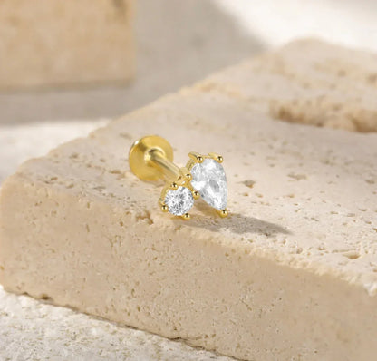 [Royal&Vicky]Kate Flat Back Diamond Stud