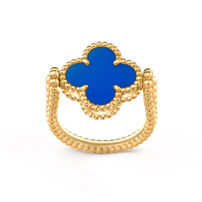 [Royal&Vicky]CLOVER RIVERSIBLE BLUE AGATE RING