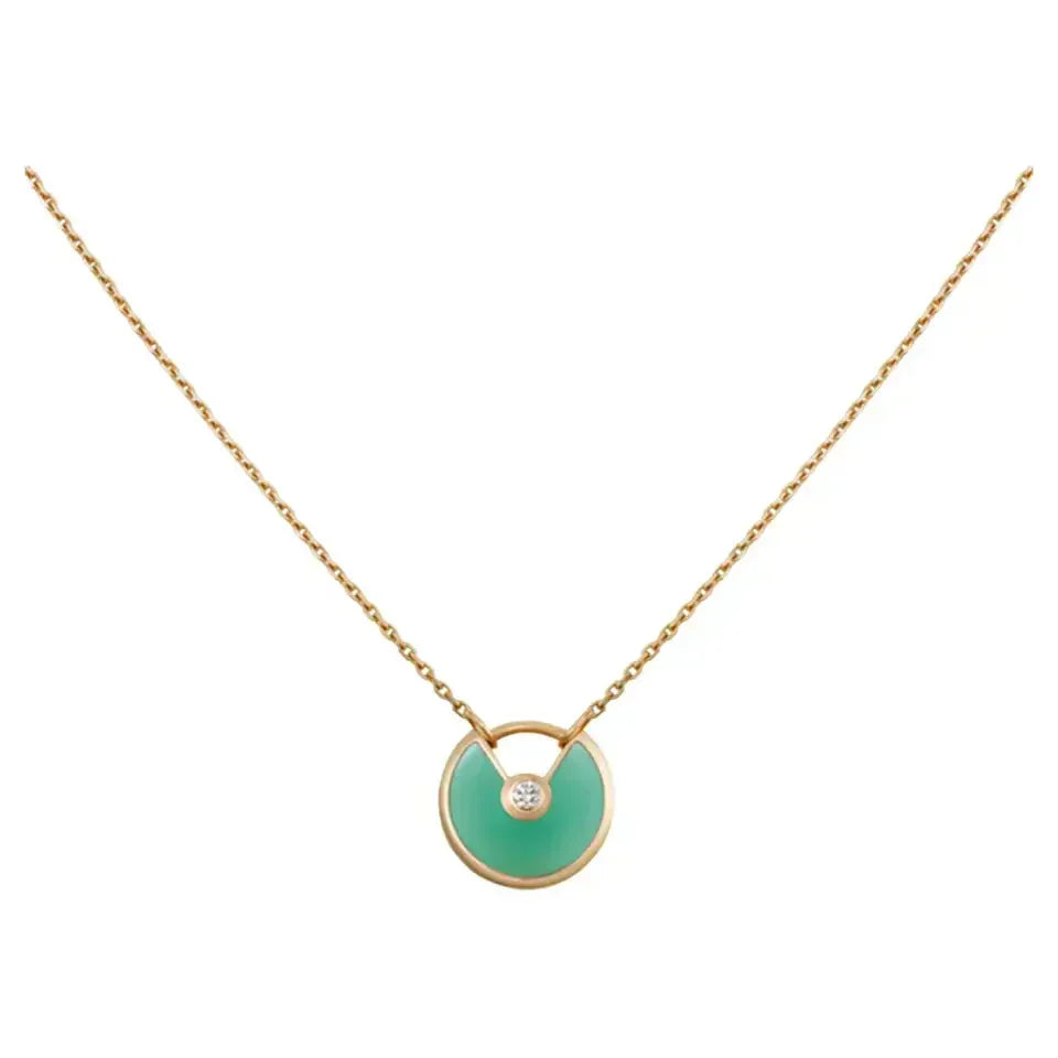 [Royal&Vicky]AMULETTE GOLD MALACHITE NECKLACE