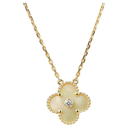 [Royal&Vicky]CLOVER 15MM DIAMOND GOLD MOTHER OF PEARL NECKLACE