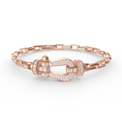 [Royal&Vicky]FORCE LARGE HORSESHOE CLASP  METAL BRACELET