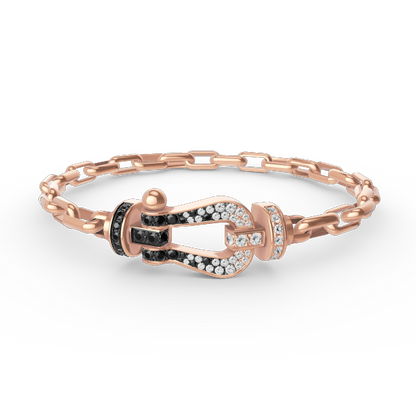 [Royal&Vicky]FORCE LARGE HORSESHOE CLASP  METAL BRACELET