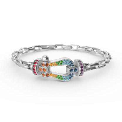 [Royal&Vicky]FORCE LARGE HORSESHOE CLASP  METAL BRACELET
