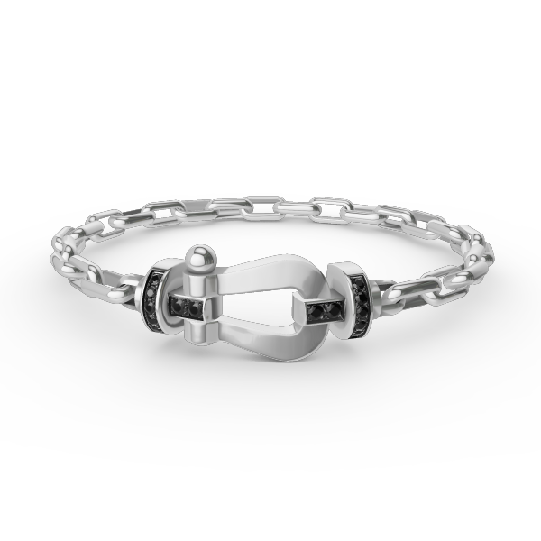 [Royal&Vicky]FORCE LARGE HORSESHOE CLASP  METAL BRACELET