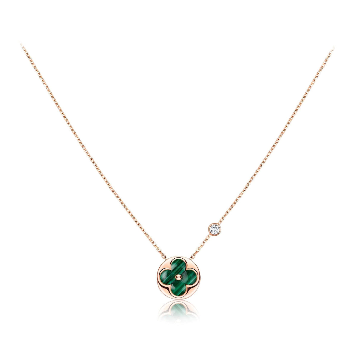 [Royal&Vicky]SUN PEDANT PINK GOLD 1 DIAMOND NECKLACE