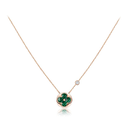 [Royal&Vicky]SUN PEDANT PINK GOLD 1 DIAMOND NECKLACE