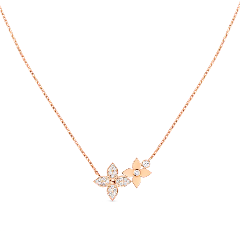[Royal&Vicky]STAR BLOSSOM NECKLACE PINK GOLD DIAMONDS
