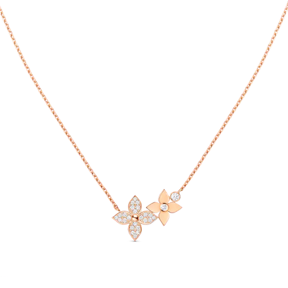 [Royal&Vicky]STAR BLOSSOM NECKLACE PINK GOLD DIAMONDS
