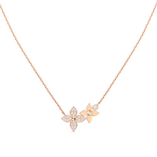 [Royal&Vicky]STAR BLOSSOM NECKLACE PINK GOLD DIAMONDS