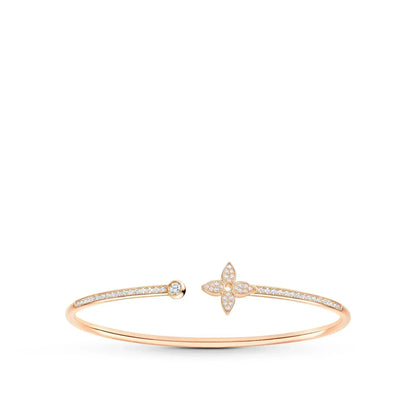 [Royal&Vicky]IDYLLE PINK GOLD OPEN BRACELET DIAMOND PAVED