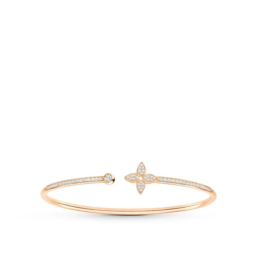 [Royal&Vicky]IDYLLE PINK GOLD OPEN BRACELET DIAMOND PAVED