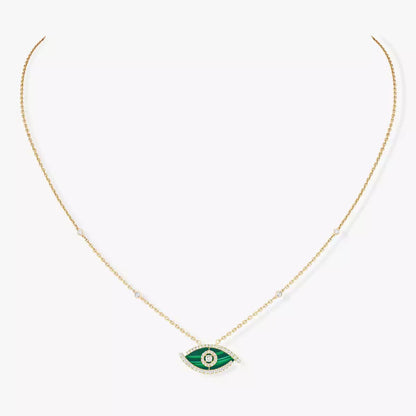 [Royal&Vicky]Lucky Eye Diamond Necklace in Rose Gold and Turquoise