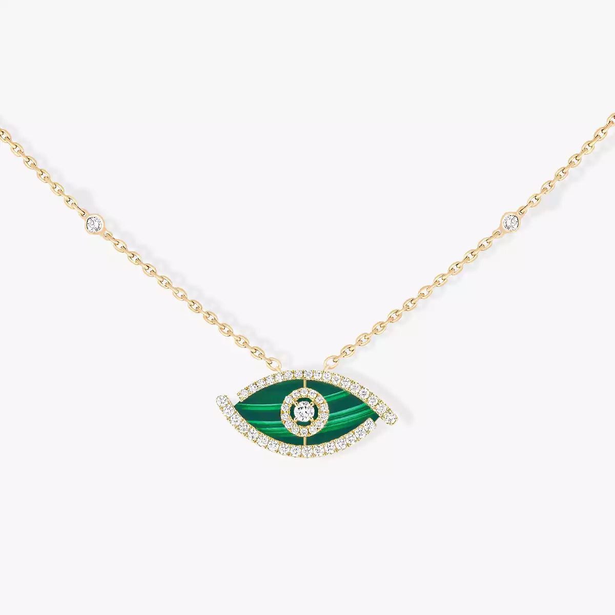 [Royal&Vicky]Lucky Eye Diamond Necklace in Rose Gold and Turquoise