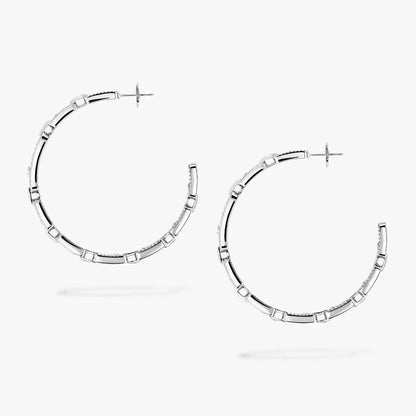 [Royal&Vicky]Move Link Diamond Hoop Earrings
