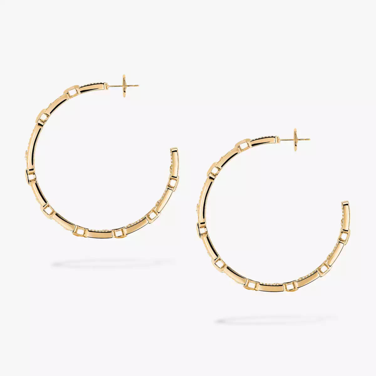 [Royal&Vicky]Move Link Diamond Hoop Earrings