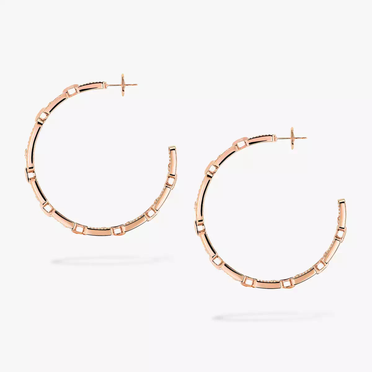 [Royal&Vicky]Move Link Diamond Hoop Earrings