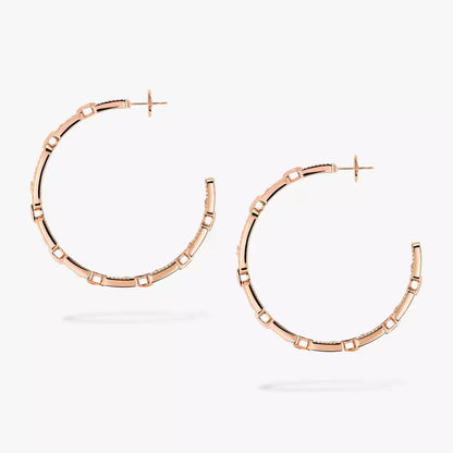 [Royal&Vicky]Move Link Diamond Hoop Earrings