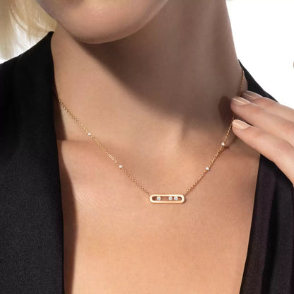 [Royal&Vicky] Baby Move Gold Diamond Necklace