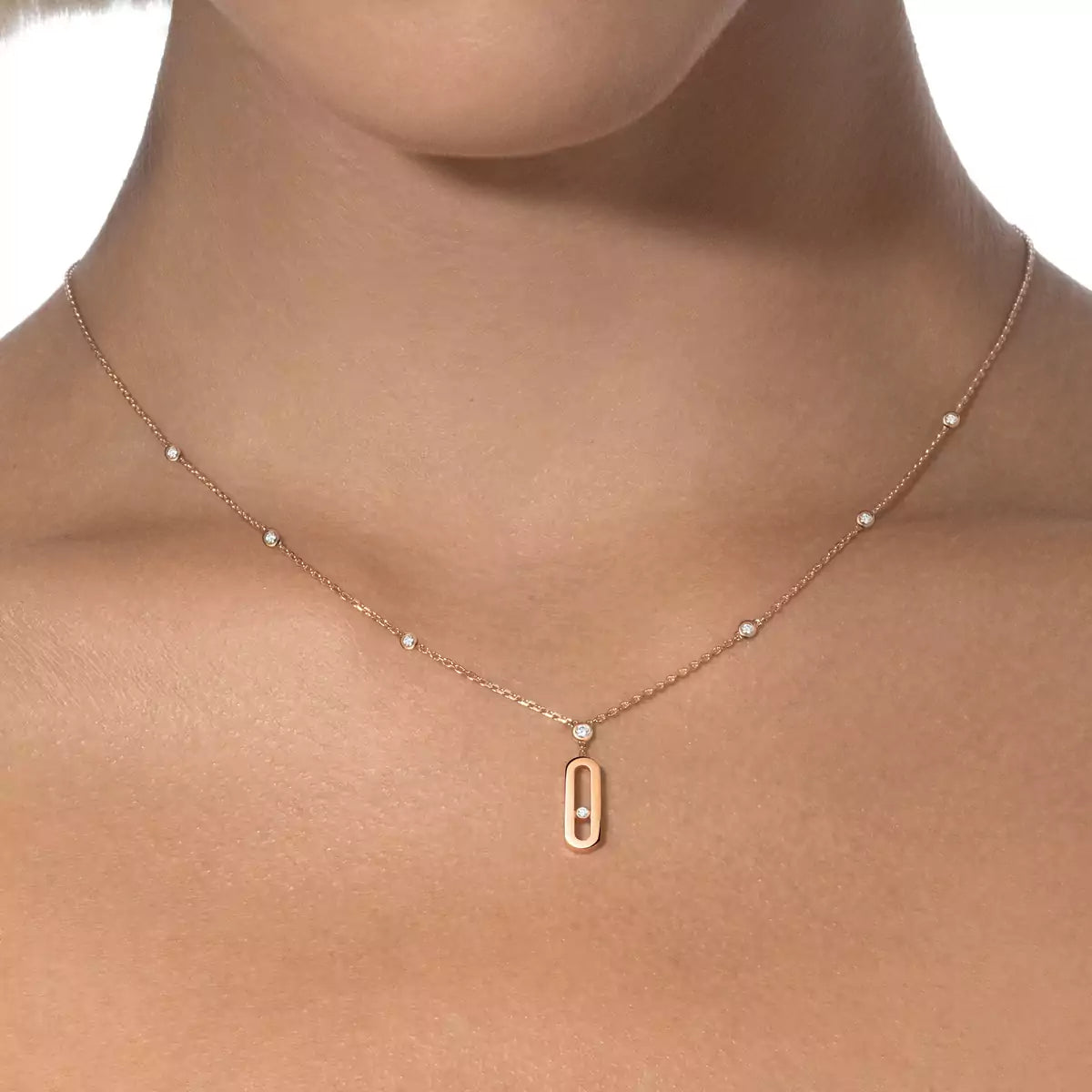 [Royal&Vicky] Move Uno Gold Diamond Long Necklace