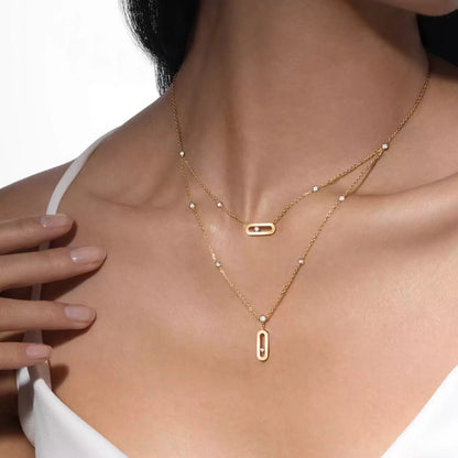 [Royal&Vicky] Move Uno Diamond Necklace