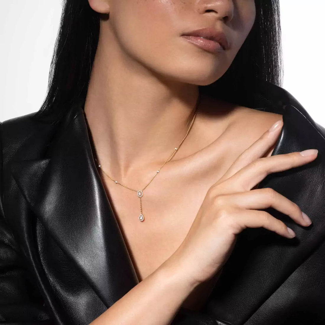 [Royal&Vicky]Gold Diamond Tie Necklace