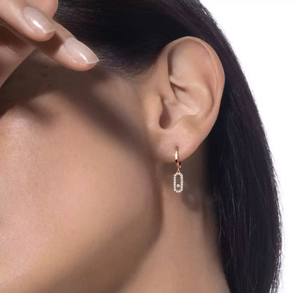 [Royal&Vicky]Move Uno Single Diamond Hoop Earring
