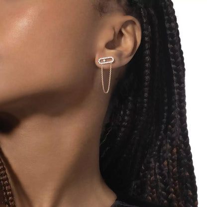 [Royal&Vicky]Move Uno Diamond Earrings