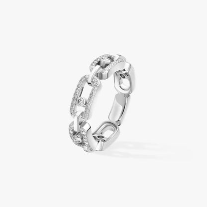 [Royal&Vicky]Move Link Pave_-Set Diamond Ring in Gold