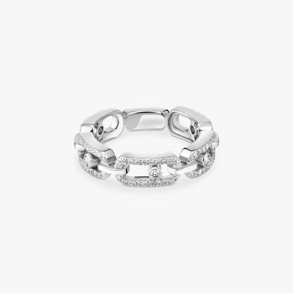 [Royal&Vicky]Move Link Pave_-Set Diamond Ring in Gold