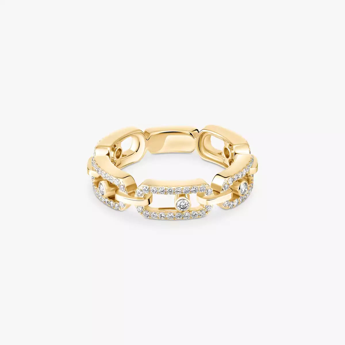 [Royal&Vicky]Move Link Pave_-Set Diamond Ring in Gold