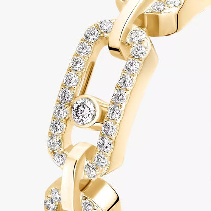 [Royal&Vicky]Move Link Pave_-Set Diamond Ring in Gold