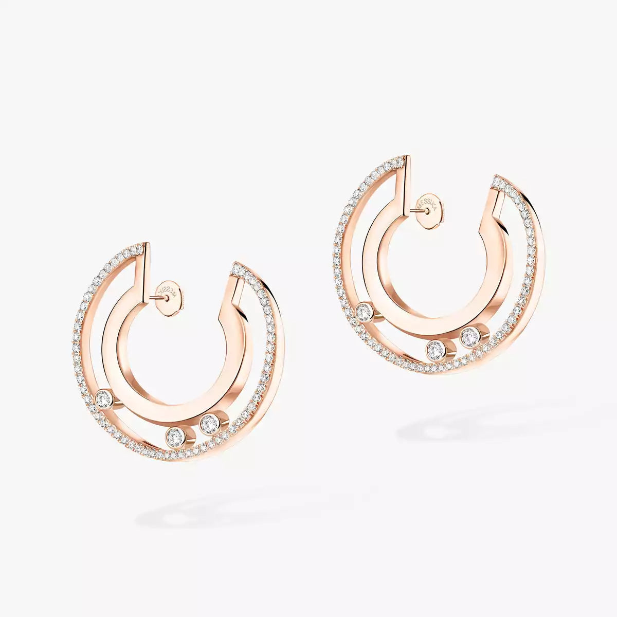 [Royal&Vicky] Move Romane Small Diamond Hoop Earrings
