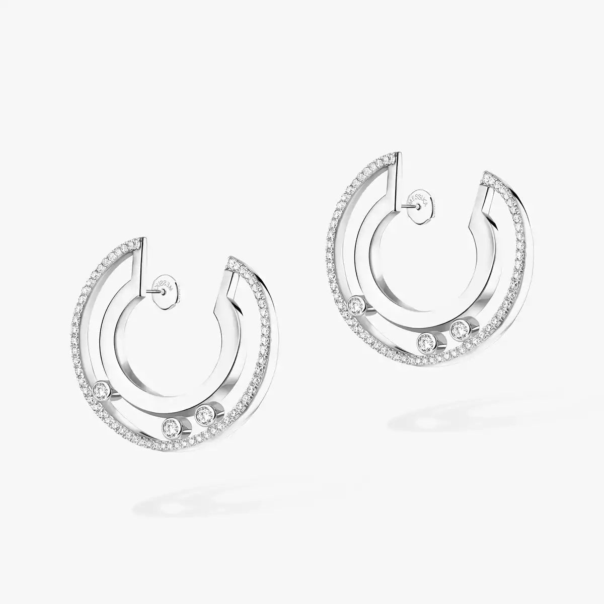 [Royal&Vicky] Move Romane Small Diamond Hoop Earrings