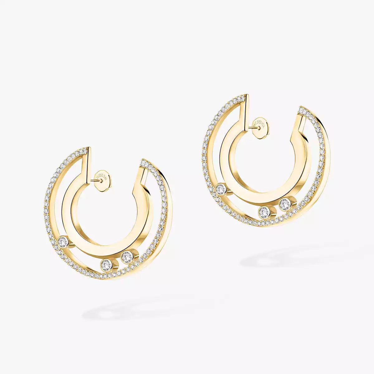[Royal&Vicky] Move Romane Small Diamond Hoop Earrings