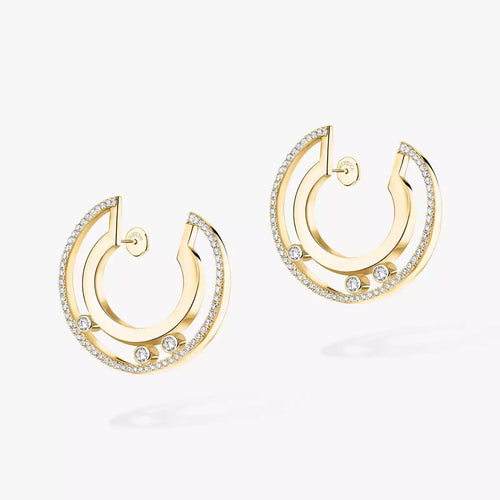 [Royal&Vicky] Move Romane Small Diamond Hoop Earrings
