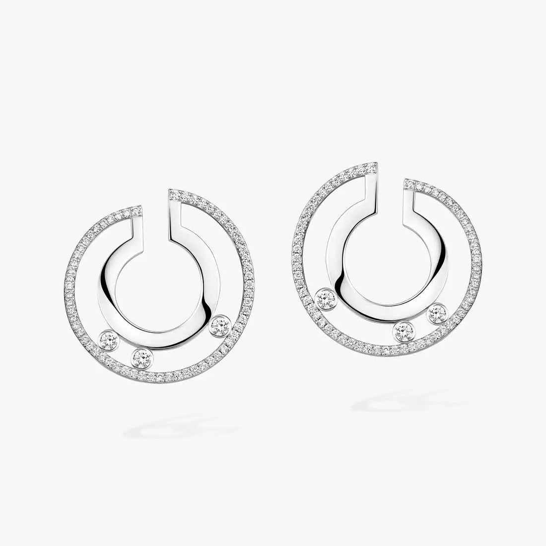[Royal&Vicky] Move Romane Small Diamond Hoop Earrings
