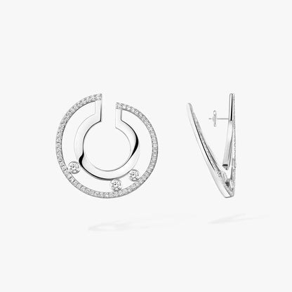[Royal&Vicky] Move Romane Small Diamond Hoop Earrings