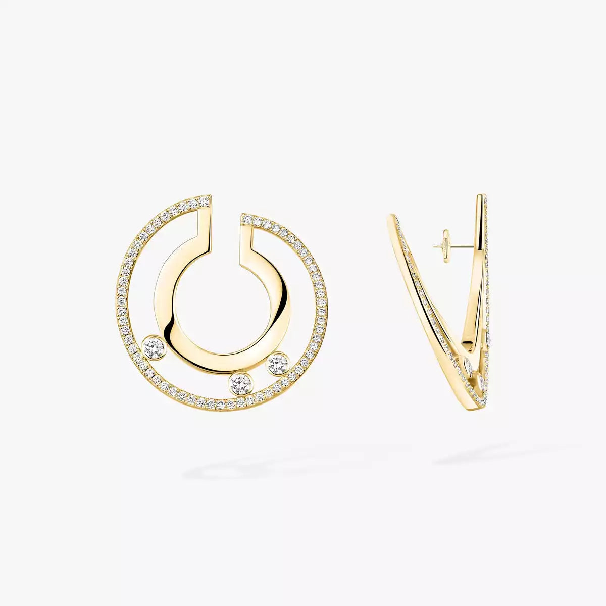 [Royal&Vicky] Move Romane Small Diamond Hoop Earrings